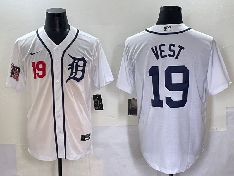 Men 2025 Detroit Tigers #19 Vest White Game Nike MLB Jersey style 4